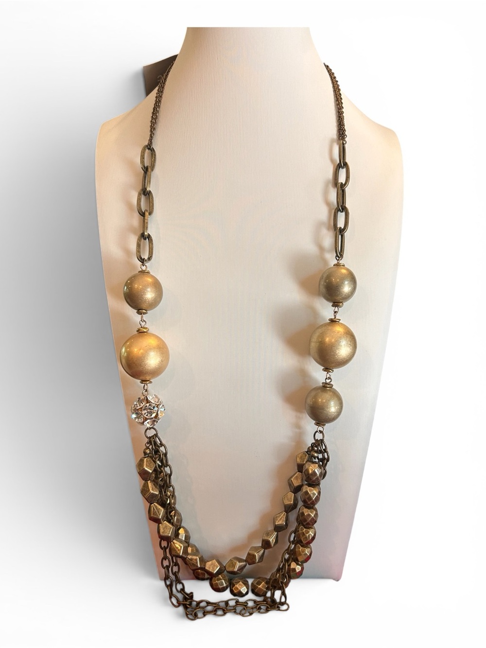 Lydell NYC Gold-Tone Statement Bead & Chain Necklace
